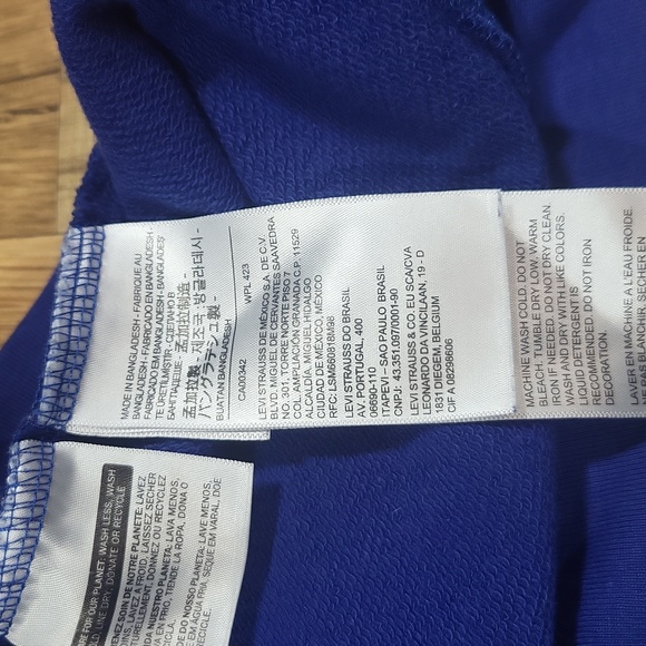 LEVI'S Blue Black Green Animal Print Logo Hoodie Kangaroo Pocket Sweatshirt - Picture 13 of 16